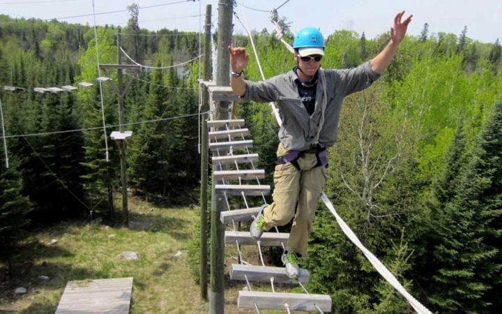 ropes course on outdoor leadership course